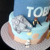 Death Star and Millenium Falcon, Star Wars Lego Cake