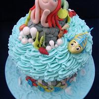 Little Mermaid Giant Cupcake....my way