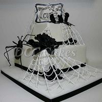 2-Tiered Non-traditional Halloween Wedding Cake
