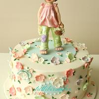 spring girl cake