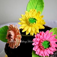 "Chocolate Flower Pot with gerbera daisies!!!