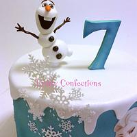 Frozen themed birthday cake
