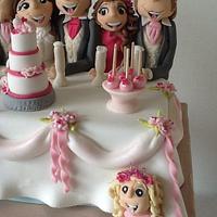Wedding top table character cake