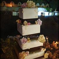 Wedding Cake Ivory and Chocolate