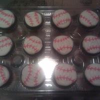 Baseball Cup Cakes and Cake Pops