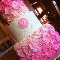 Pink Ombre Bridal Shower Cake