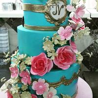 Blue&Gold wedding cake