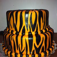Black and Orange Zebra Cake