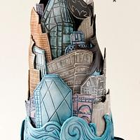 Gotham City Wedding cake