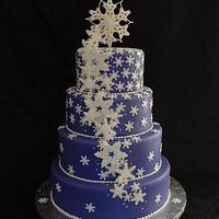 Sparkling Snowflakes on Royal Purple