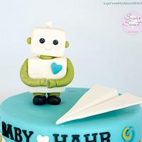 We're Over the Moon Little Robot Cake