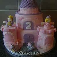 pink castle cake