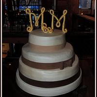Ivory and Brown wedding cake