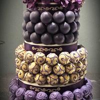 Gold and Purple 70th Birthday Cake Bite Cake