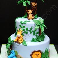 Jungle Baby Shower Cake