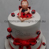 Ladybug 1st birthday Cake
