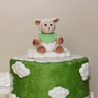 Lamb Baby Shower Cake
