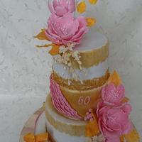 Elegant 60th birthday cake