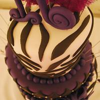 Purple & Black Zebra Topsy Turvy Cake!