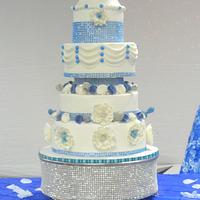A ROYAL BLUE WEDDING CAKE