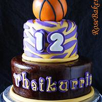 LSU Tigers Basketball Birthday Cake