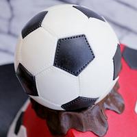 A football/soccer themed cake 