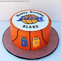 LA Lakers Basketball Cake