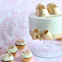 Baby Booties! All in Gold! Cup Cake Tower