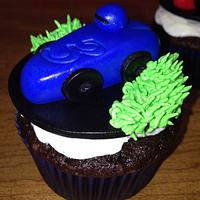 Race car cupcakes
