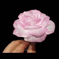 An edible paper rose.