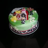Farm theme baby shower cake