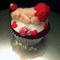 Baby Valentine and valentines day cupcakes 