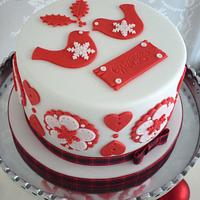 Red & White Christmas cake