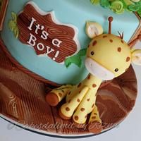 Safari themed baby shower cake