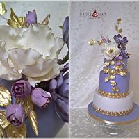 Elegant flowers cake