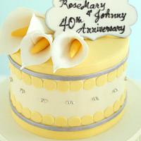 Yellow and Silver Celebration Cakes