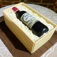 Wine in a box crate cake