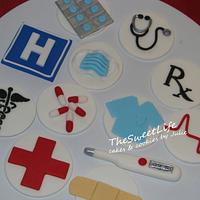 Medical cupcake toppers