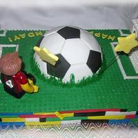 Lego soccer cake