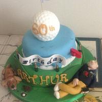 Golf themed birthday cake