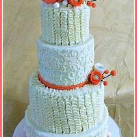 Coral and White Wedding