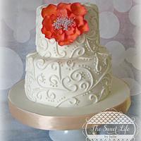 Sweet & Elegant Wedding Scroll Cake