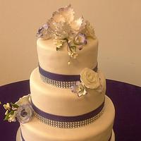 Three Tier wedding cake with bling. 