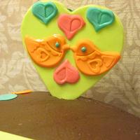 Love Bird themed anniversary cake