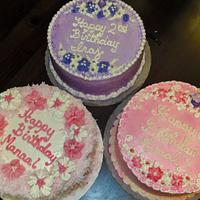 3 Buttercream cakes for 3 sisters
