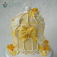 Lemon Wedding Birdcage Cake