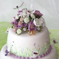 Wedding cake Scabiosa flowers