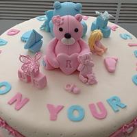 Christening cake for twins