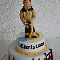 firefighter birthday cake
