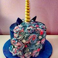 Galaxy unicorn cake